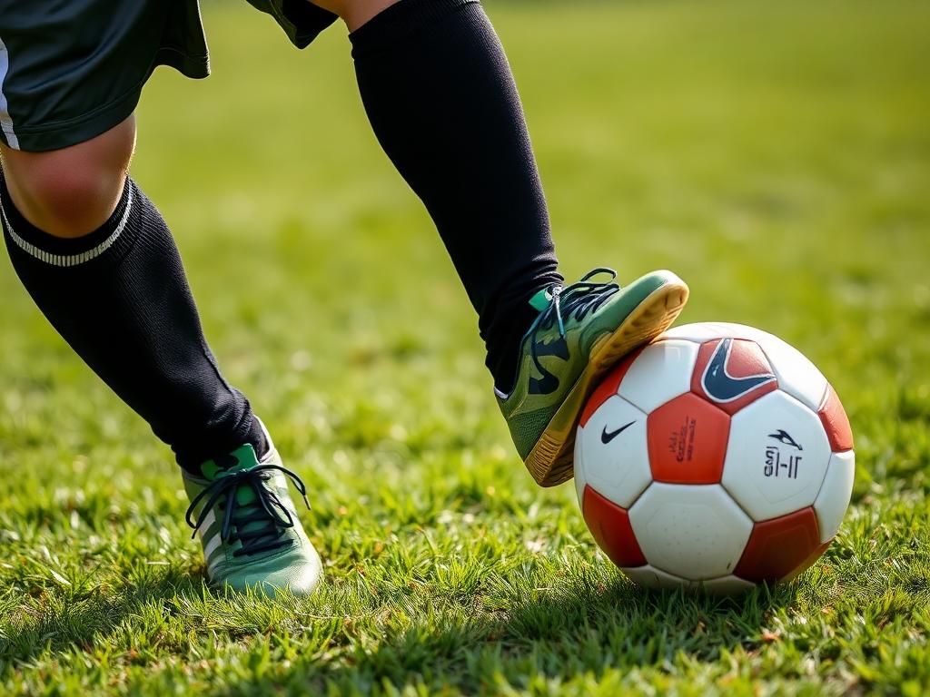 Player cushioning an incoming ball with the inside of the foot